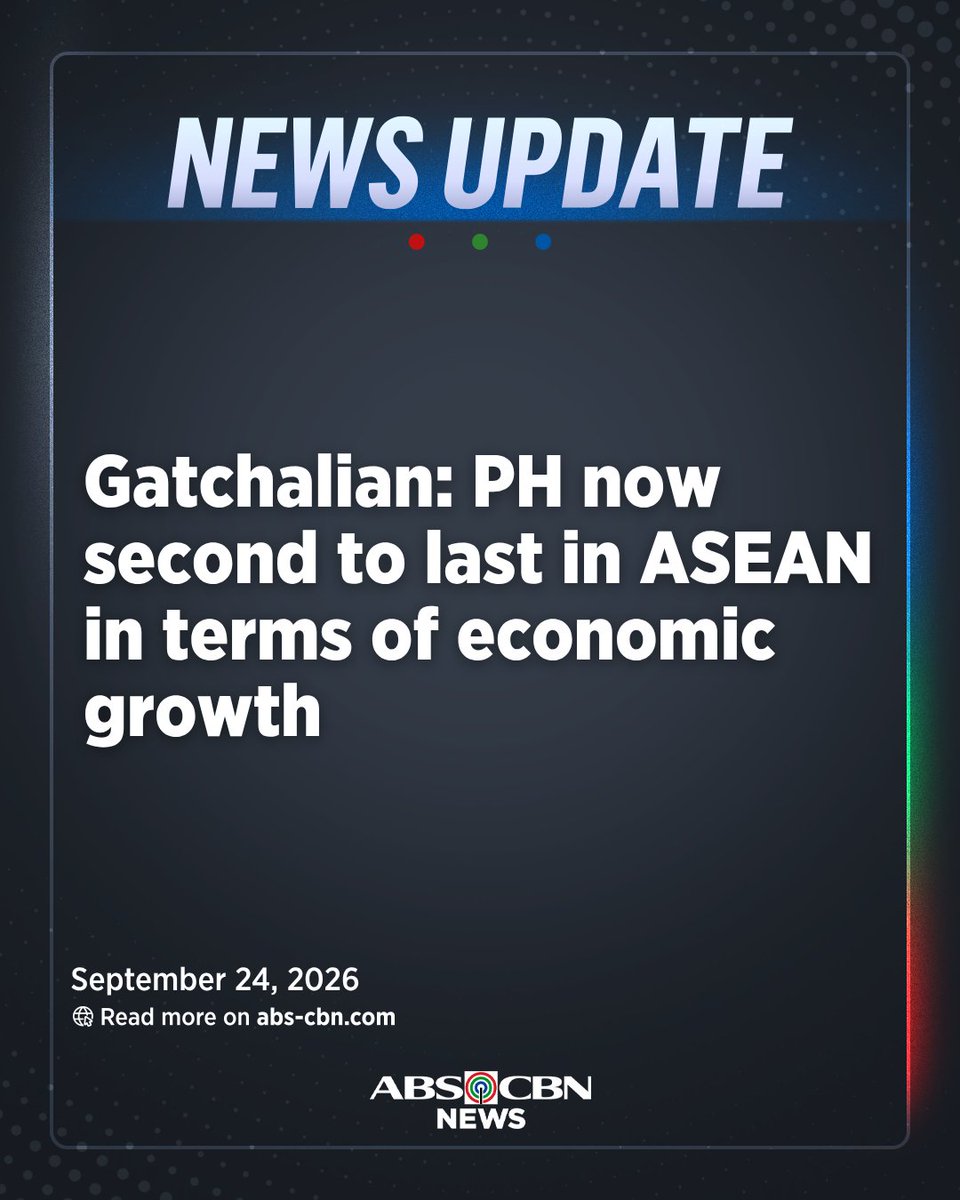 ABSCBNNews's tweet photo. UPDATE: The Philippines is now second to the last in terms of economic growth in the ASEAN, according to Senate President Sherwin Gatchalian. 

The senator points to self-inflicted damage or corruption, and the Iran conflict as reasons for the slowdown. | via @victoriatulad https://t.co/u4SP6TSaT7