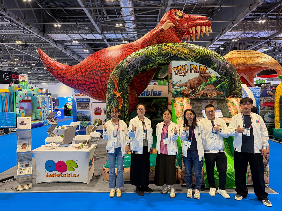 aceinflatable's tweet photo. We’re LIVE at IAAPA Expo Europe 2026 🦖
Check our dinosaur inflatable &amp; custom PVC Tarpaulin inflatables.
🗓 22–24 Sep | ExCeL London
🎟 Booth #S2045
Chat with us for your custom projects.
📞 +86 19128729982
📧 ace@inflatables-ace.com

#IAAPA #AceInflatables https://t.co/I4AYv8m7md