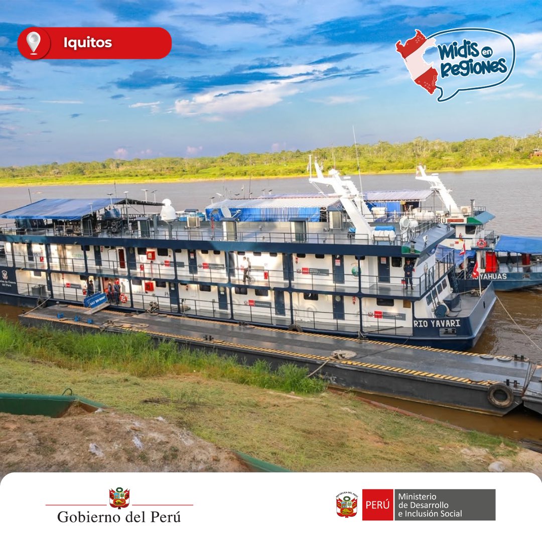MidisPeru's tweet photo. 🚢 #MidisEnRegiones | Así fue nuestra visita a las PIAS fluviales en #Loreto. 🇵🇪📸

La ministra Maritza Canales recorrió estas plataformas que navegan por los ríos de la Amazonía acercando servicios de salud, identidad, trámites y atención de los programas sociales a poblaciones de difícil acceso.

En lo que va del 2026, las PIAS de @MidisPAIS en Loreto han llegado a más de 68 000 usuarios con más de 953 000 atenciones, llevando los servicios del Estado a distintos puntos de la región.

📸 Desliza y mira de cerca cómo funcionan las PIAS que recorren nuestra Amazonía.