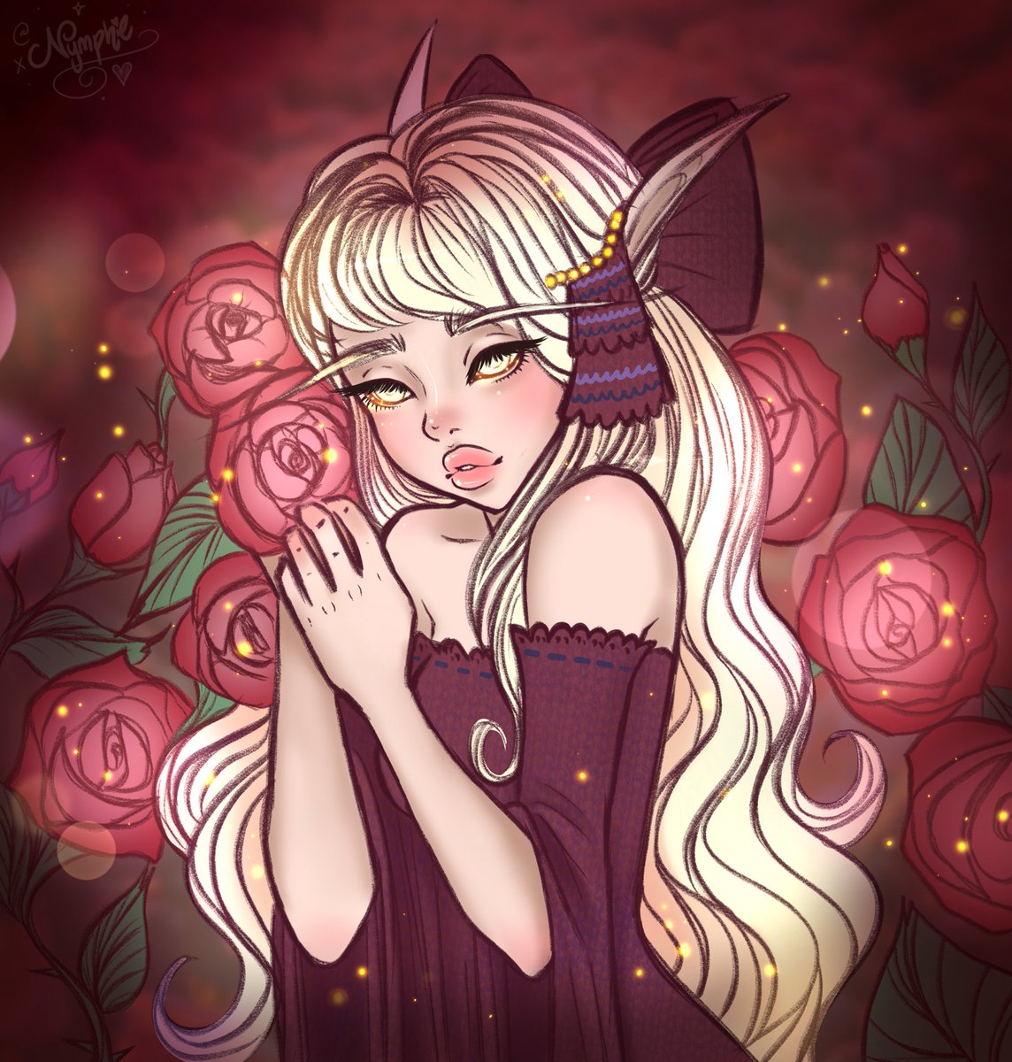 xnymphie's tweet photo. Colored sketch commission for @usddos and her lovely Thalassian priestess! 🌅🪽✨ https://t.co/Qx7MRbmYU4