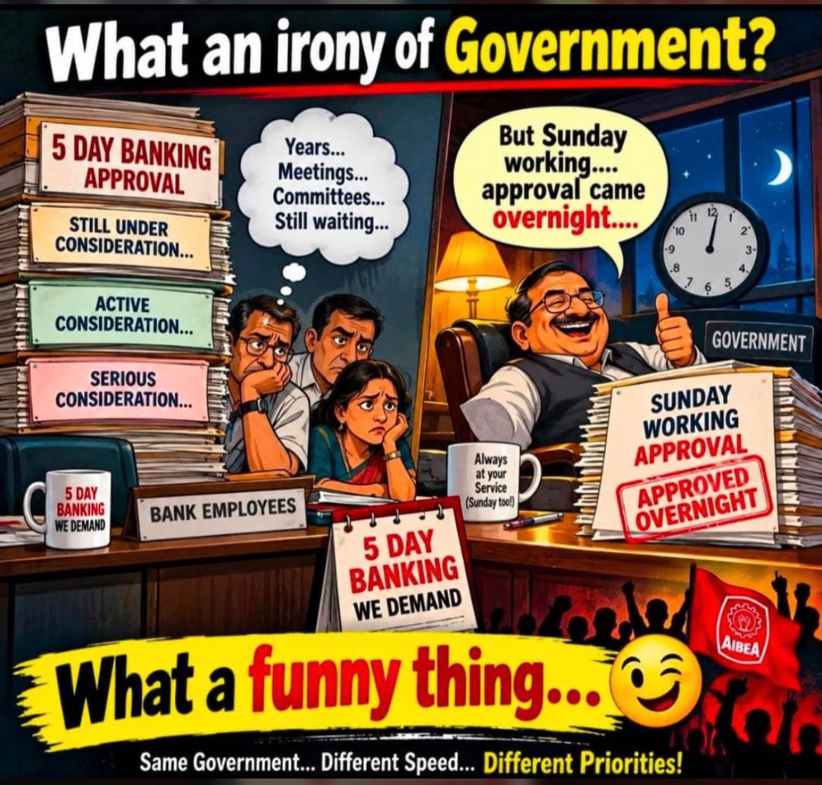 VensharD's tweet photo. Y there is no mercy for bankers !!! When we stand by govt for any implementations for nation welfare. Y always ter is delay in accepting our demands, after so much of discussions if considered also with sub to conditions. Y bankers r not treated like other PSUs  @aiboc_in https://t.co/n4uLXZVVPb