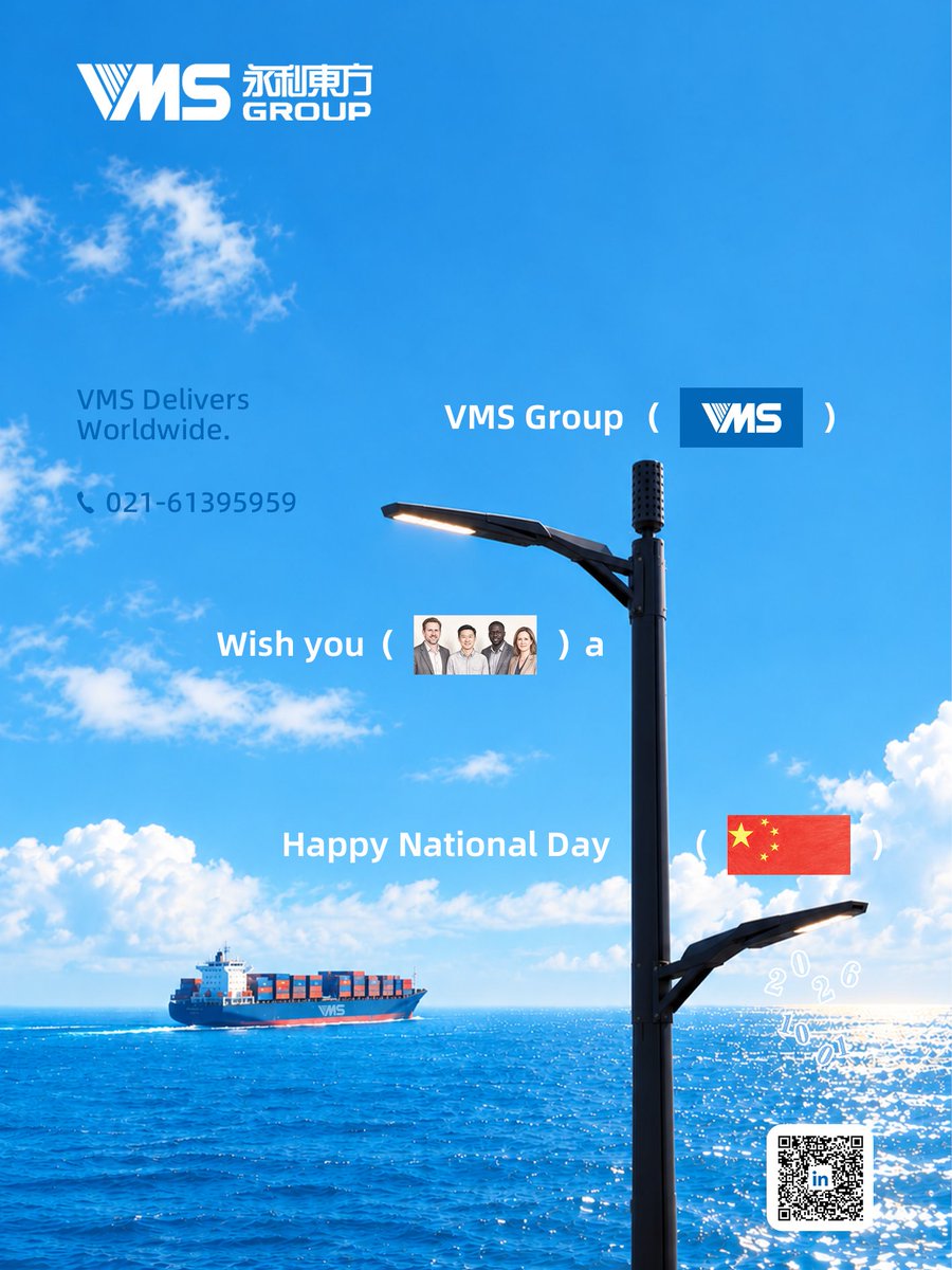 VMSGROUP1995's tweet photo. 🌕 Warm wishes from VMS GROUP for the Mid-Autumn Festival and China’s National Day!

To our clients and partners worldwide, thank you for connecting with us across oceans. Wishing everyone celebrating joy and togetherness.

#MidAutumnFestival #ChinaNationalDay https://t.co/lu2vGVolpB