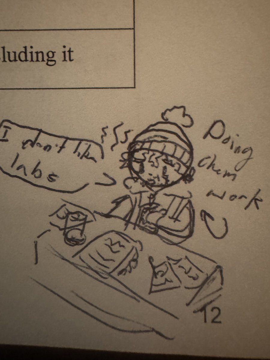 LiverOrgans's tweet photo. Little Bryan doodle of how I feel rn doing my chem lab reports https://t.co/4Y4y8AENHE
