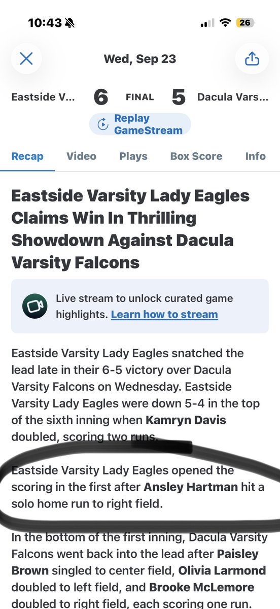 AnsleyHartman's tweet photo. LETS GOO!! Winners win baby‼️‼️Huge win tonight vs Dacula! Bats were on 🔥🔥🔥 tonight! Was 2-3 at the plate and led the game off with a BOMB💣!! @softballeagles @impactcaymol @j12ray 

@GarrettSkelton5 @hollystew27 @UNGSoftball @UGACoachTony 
@AppStateSB @SamfordSB @CoachSims_JSU @JulieBoland5  @impactcaymol @JaxStateSB @AlabamaSB @clemsonsoftball @rittmanjohn @KSUOwlsSB @DaisyHess22 @spatte1108 @BaylorSoftball @CoachBradF @GoMocsSB @CharlotteSB @cbreault12 @JakeCombs_ @alyssa_bilodeau @Syd_finch @UACoachMurphy @MercerUSoftball @BC_Softball @CoachMalveaux @KateMalveaux @rykerzc @sarahcespedes1 @logancalhoun22 @e_newellcoach @ElizabethH_99_ @MackPuck01 @UACoachMurphy @lmcmahon7 
@coachgnickel @CoachKrysiak  @bshipman44