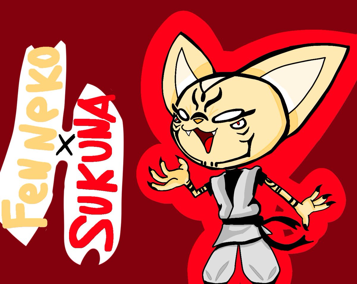 Yoyo__stuff's tweet photo. FENNEKO x SUKUNA  #aggretsuko #jujutsukaisenㅤ https://t.co/w1jDl34yty