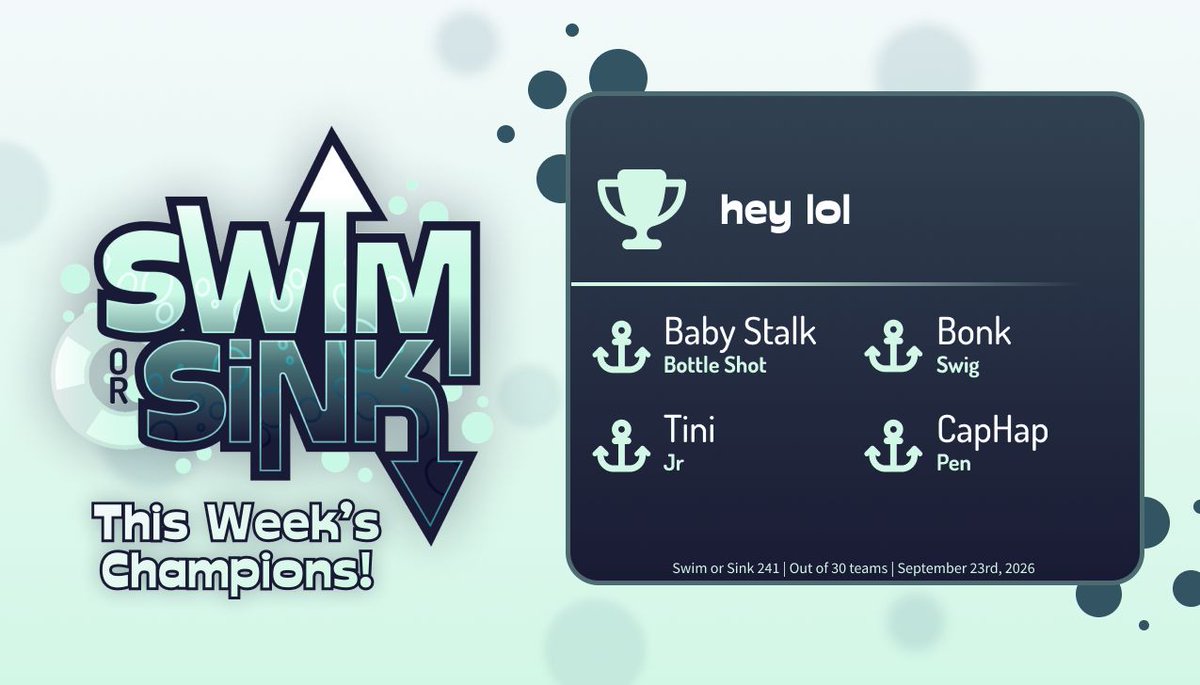 IPLSplatoon's tweet photo. Swim or Sink 241 Results:
Great White
🏆 hey lol 🏆 
🥈 Salutations
🥉 Orbit

Hammerhead
🥇 Who's your favorite pony drac?

Mako
🥇 Soyjak Squidz

Lantern
🥇 Blue Flare https://t.co/98piYiSnMe