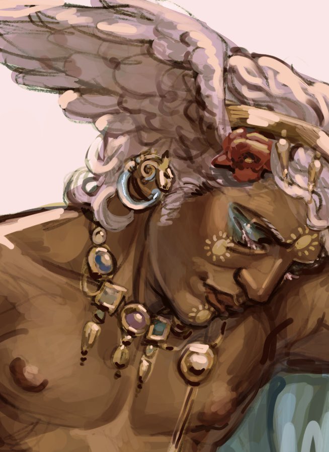ranrandraws's tweet photo. working on commissions and hypnos 
#greekmythologyart https://t.co/x4ZkT88Slf