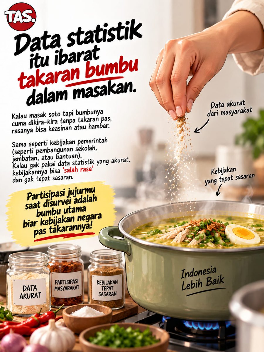 Annikasarrs's tweet photo. Kebijakan pemerintah itu kayak masak soto. Kalau datanya nggak akurat, bumbunya jadi keasinan atau hambar.

Pagii Wujudkan Toleransi Berbangsa Bawaslu Gibran Nempur kepala bp taskin https://t.co/V12vdG4NiE
