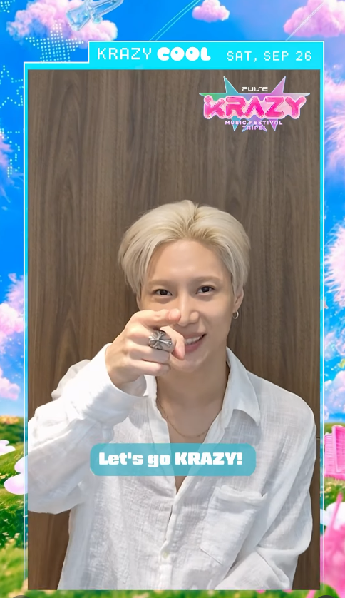 TaeminGlobal's tweet photo. #TAEMIN will be taking over the stage at KRAZY Music Festival Taipei

🗓️September 26
📌Dajia Riverside Park.
🎟️ https://t.co/rKrxR91Tz0
🎟️ https://t.co/vv9tRa7V1F 
🎟️https://t.co/xWFMmc3cGI
Taemin is performing from 9:00  PM to 10 PM (Local Time)

📢For more info on ticketing and other ticketing platforms,  please check the festival IG.
🖇️https://t.co/gqWx1Sh4il

#TAEMIN #태민 #テミン #泰民
