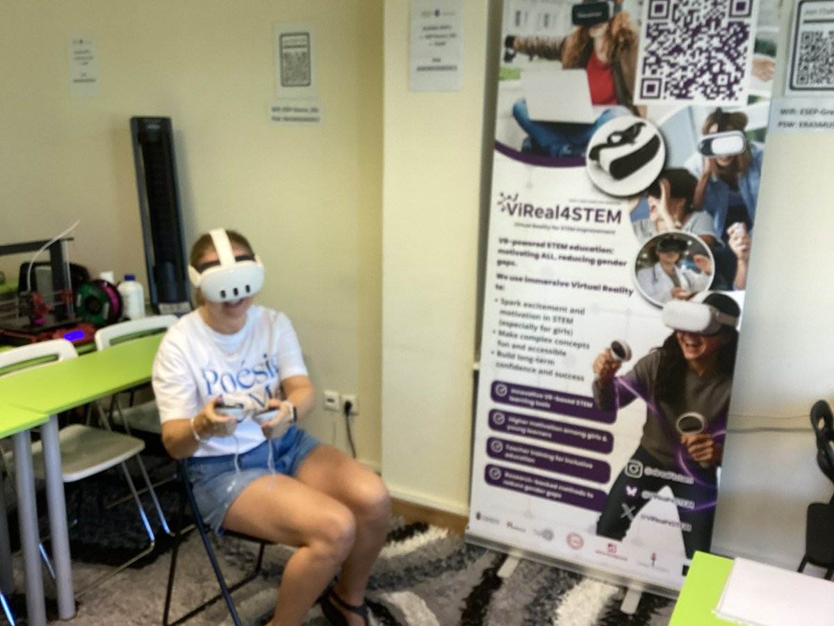 PetrosGeorgiak's tweet photo. Exciting milestone for #ViReal4STEM! 🚀
Testing the final version of our app with a STEAM course participant from Poland. Invaluable feedback on usability, UX, and how EU teachers can bring it into the classroom! 💡

#VR #Erasmus #erasmusplus #womeninscience #stem #euproject https://t.co/ULWxtg3puP