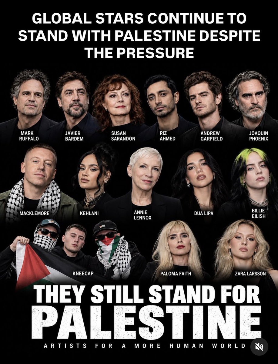 Abbasyz's tweet photo. ستمرق السنين، وسيخبو وهج هؤلاء النجوم ويتبدد ، وستأتي أجيال قادمة يحملون ألق جديد وبريق زمانهم . 
أما هؤلاء الذاهبون.  فسيذكرهم التاريخ ويتذكر مواقفهم البطولية الإنسانية الشريفة أمداً طويلا متخطيا أي أثر باق من عبقرية أدائهم التمثيلي، قد ينسى الزمن زكري ما فازوا به من جوائز عالمية،  لكن التاريخ سيتذكر ما لم يفزوا به من جوائز نتاج إختيارهم الوقوف على الجانب الصحيح من الإنسانية . فالتاريخ لا يعبئ كثيرا بالجوائز والأوسمة، لكنه حتما سينحني احتراما،  لمن هبوا و ساهموا بمواقفهم في تغيير مصائر شعب أعزل يُباد يوميا تحت أبصار العالم ، لمن استخدموا حناجرهم  القادرة على إسماع العالم برمته، لمن إستنزفوا قوتهم الناعمة في محاولة رفع تللك المظلومية التاريخية عن شعب مُحاصر يضرب يوميا ولا صوت له وليس له من نصير