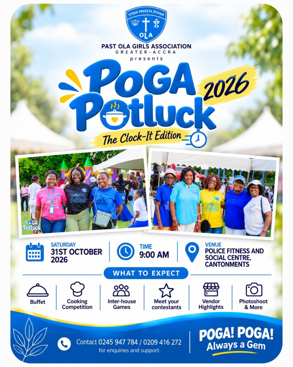 PogaPotluck's tweet photo. GEMS,ARE YOU READYYYYY?💃🏾😁

The Countdown is ON! ⏰
One Venue! One Sisterhood! One Amazing Experience!🤍💙

POGA POTLUCK — The Clock-It Edition!!!🍲🥳🥳

#POGAPotluck2026 #TheClockItEdition #POGA #FoodFriendshipFunFamily #OlaShs #BhobuPoga https://t.co/bzlEIhW2QK