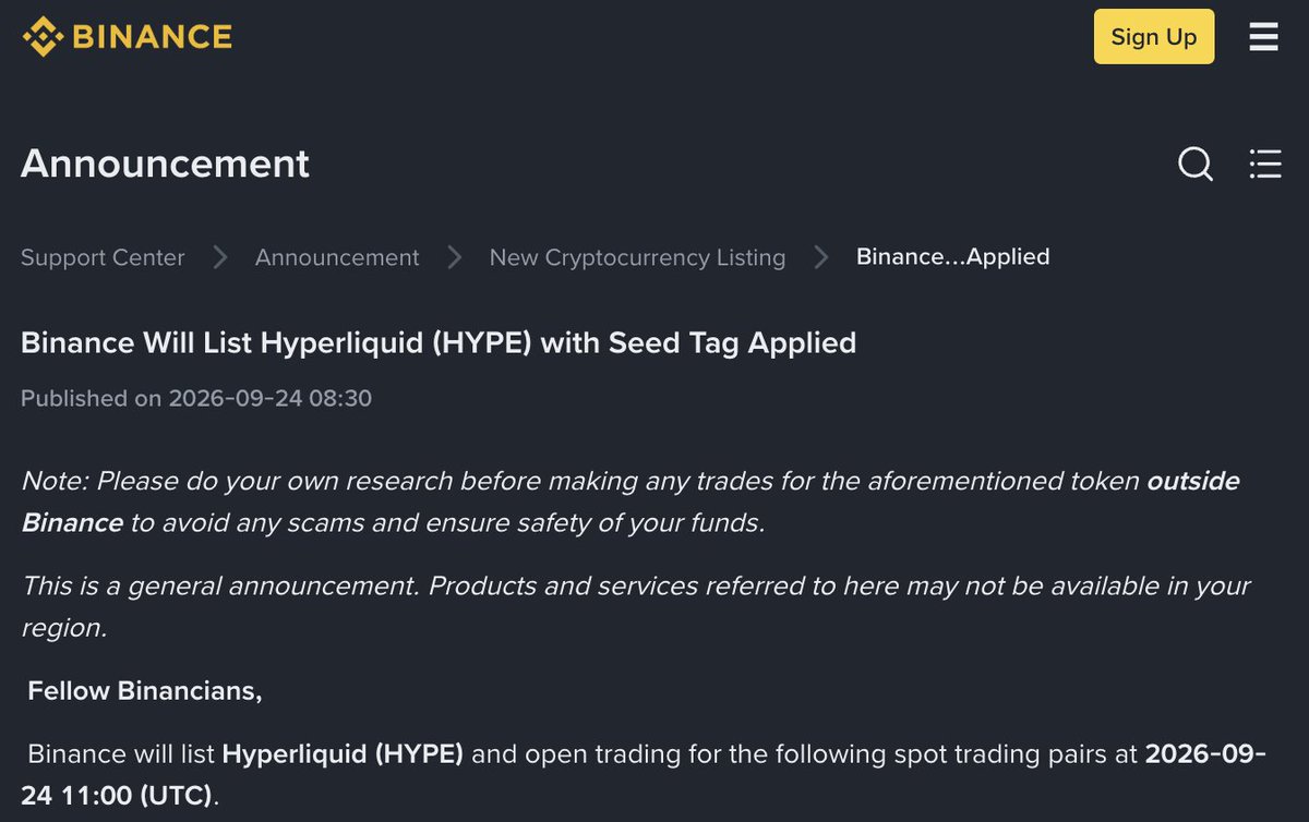 DegenerateNews's tweet photo. BREAKING: @binance TO LIST $HYPE FOR SPOT TRADING

SOURCE: https://t.co/CG3bxrPHIU https://t.co/64Ffyzg7LA