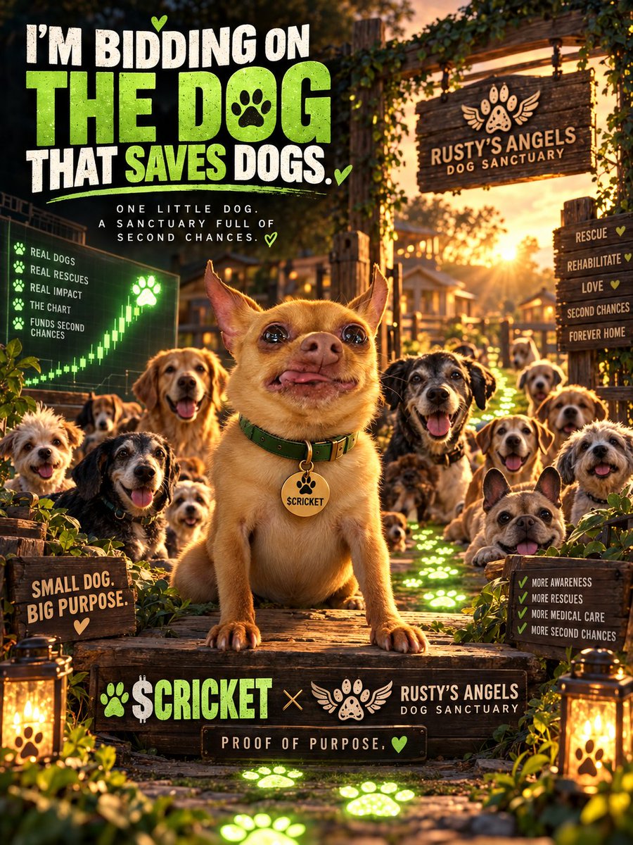 joseph_ath87117's tweet photo. @traderInosuke Iβm bidding on the dog that saves dogs. πΎπ
Not just a chart. Not just a meme.
One little dog bringing hope, love, and second chances to senior dogs at @RustysAngels Sanctuary. β€οΈ
$CRICKET β Small Dog. BIG PURPOSE.
#SupportCricket @CricketSSDog https://t.co/GeEaK3pDov