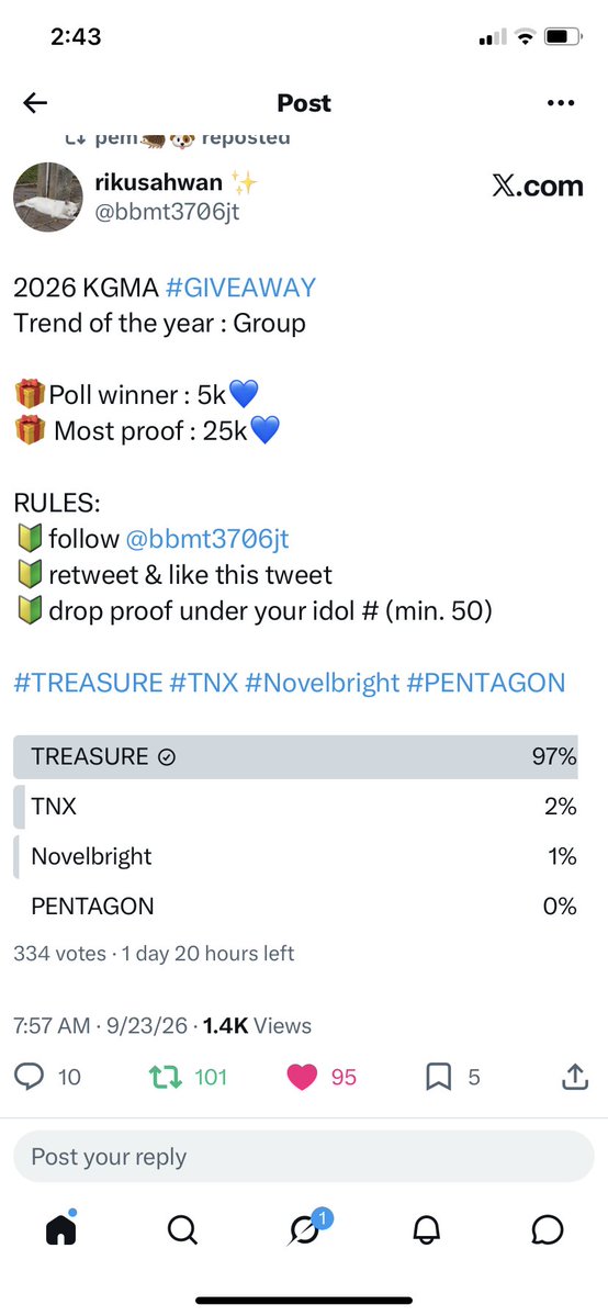 niniiniah's tweet photo. @bbmt3706jt #TREASURE https://t.co/NvkVr6jnuv