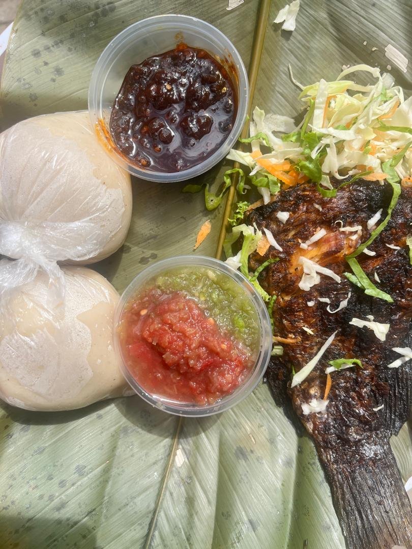 mba_oven's tweet photo. MBA Banku with Tilapia available at 56 Nii Nortei Nyanchi Street Accra, Dzorwulu every Thursday and Friday from 7am to 2pm.

Place your order NOW!

Call 0538861044.

#Banku #Tilapia #Chicken #Fish #Meat #Sausage #Egg #Wele #Salad #Leaves #Shito #Stew https://t.co/0273FGNLaw