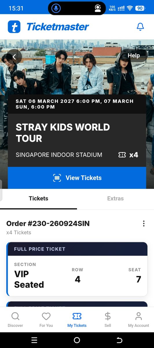 kellyruth_June's tweet photo. WTS Sell LFB

Ticket for Stray Kids SKZ WorldTour  < RUN IT SINGAPORE > SG - Day 1 03/06

VIP SEATED 221 
•  Row 4 
• Gensale purchased
• 4 adjacent seats(7, 8,9,10) 

구매 원하시면 DM 주세요📩

#StrayKids
#RUN_IT_SINGAPORE #RUN_IT_ASI. https://t.co/Egz7Zdg8Ac