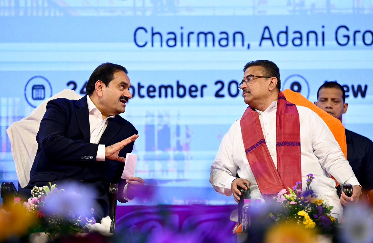 gautam_adani's tweet photo. A very special day for me in Kolkata.

Grateful to Hon’ble Chief Minister @SuvenduWB for gracing the occasion as we mark the beginning of the Adani Arogya Mandir.

This 2,000-bed, not-for-profit hospital, will be built around a modern medical college, advanced research and care facilities and the use of technology and digital health to shape the future of medicine in Bengal.

For us, the Adani Arogya Mandir is part of a much larger commitment to Bengal to build world-class physical and digital infrastructure while helping preserve the extraordinary cultural heritage that gives this land its unique identity.

বাংলা জাগবে। বাংলা এগোবে।