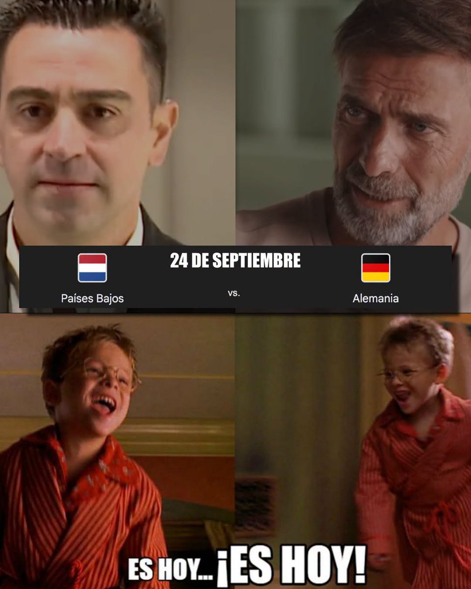 InvictosSomos's tweet photo. El día llegó. Hoy veremos el debut de Xavi Hernández y Jürgen Klopp como entrenadores en el fútbol de selecciones nacionales. Nos espera un duelazo entre Holanda y Alemania. IMPERDIBLE.