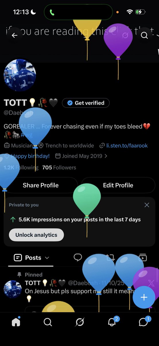 Daebosh's tweet photo. I pray I win in every aspect of my life, I pray the next 365days bring me good tidings like never before AMEN🍻🙏🏾
   Twitter gave me my ballons already🎉😂 https://t.co/t7XXOMwqzl