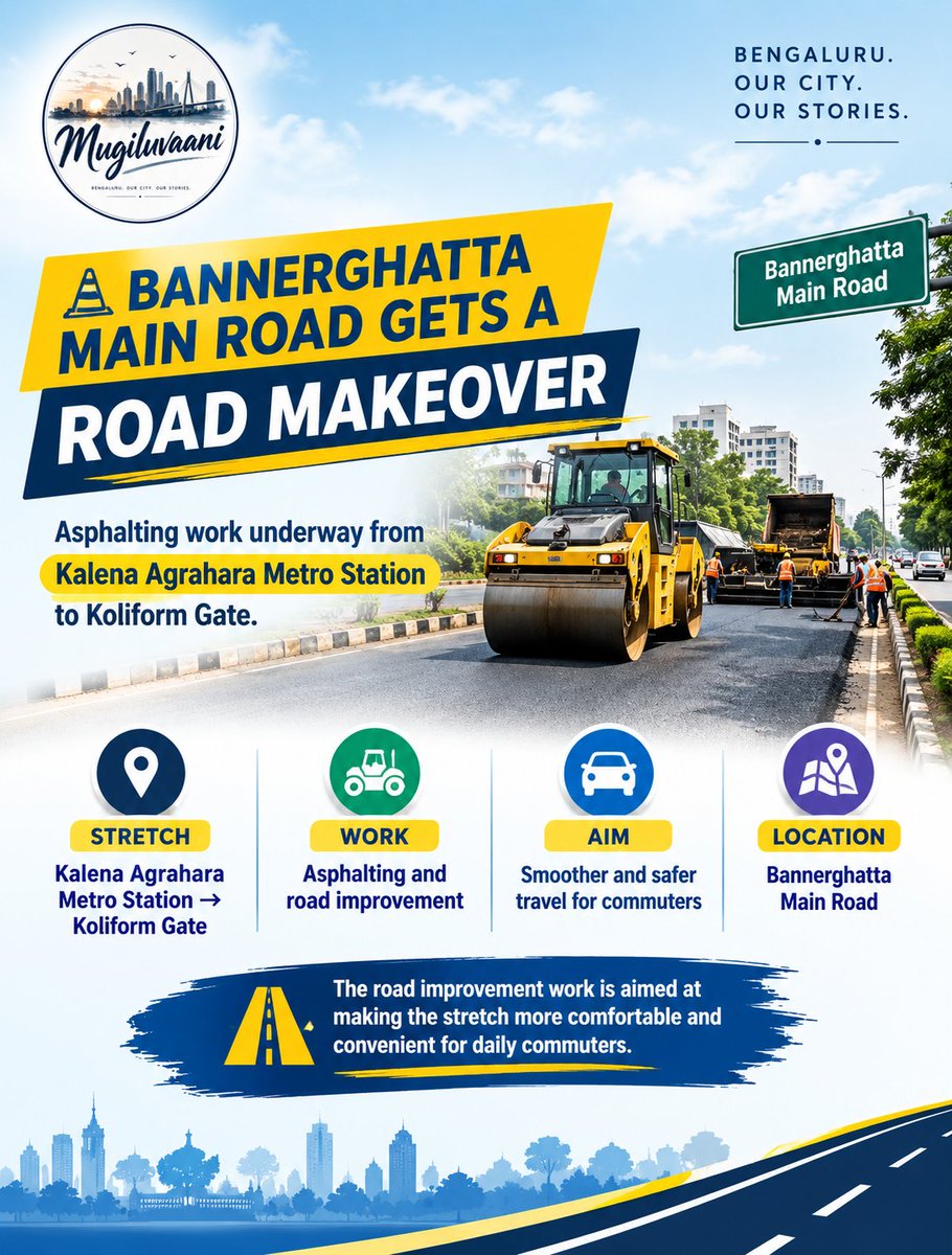 Mugiluvaanii1's tweet photo. Bannerghatta Main Road is getting a makeover!
Follow Mugiluvani for more Bengaluru updates and information!
#bannerghatta #road #makeover #bengaluru https://t.co/EZO3vl1wtV