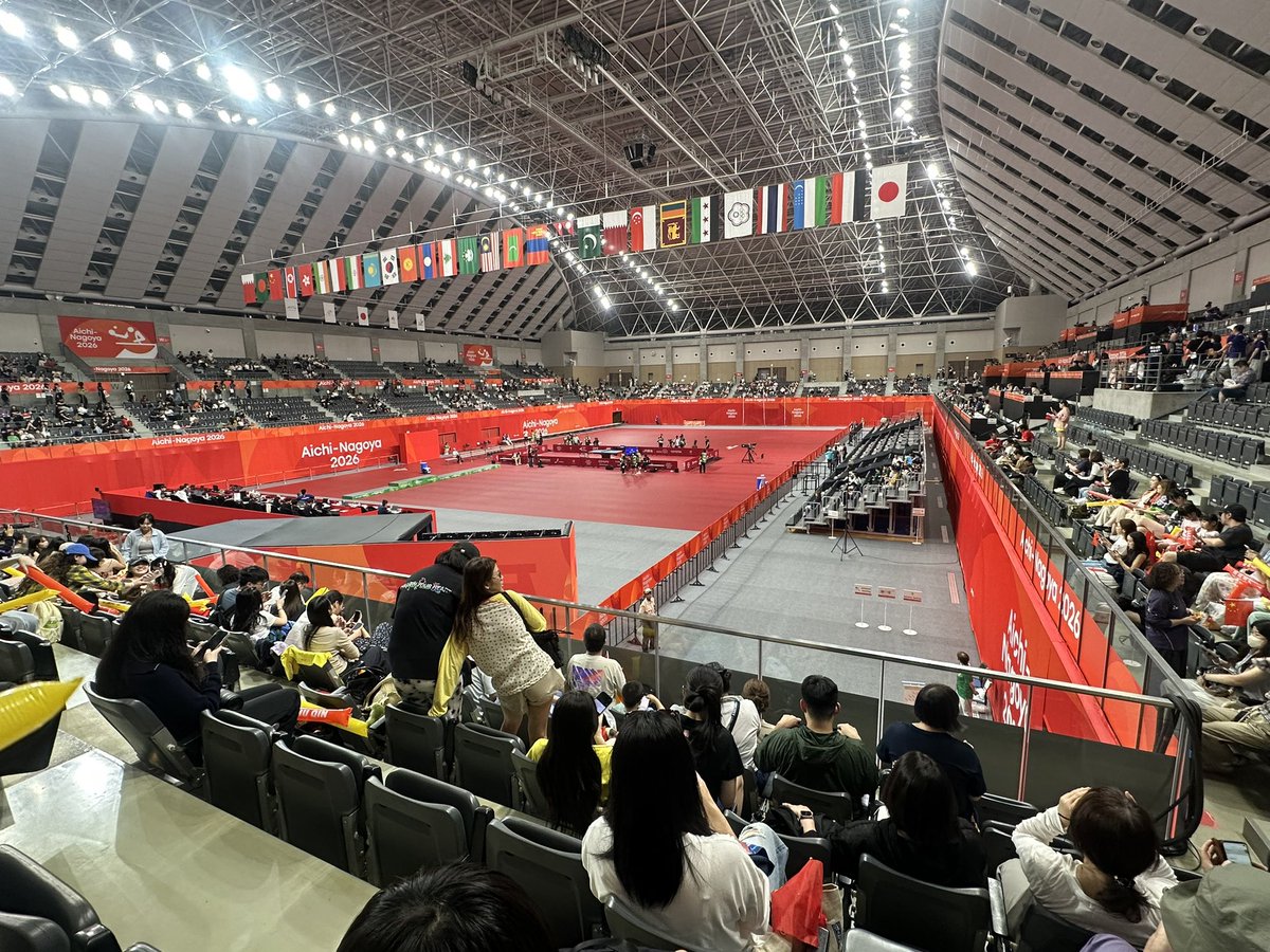 WATTAN17's tweet photo. いよいよ決戦の時がきました。

🏓卓球男子・女子団体決勝
🇯🇵日本vs 🇨🇳中国

今日、中国に勝って歴史を変えましょう❣️

#愛知名古屋2026 
#アジア大会 
#卓球男子団体決勝 
#卓球女子団体決勝 
#卓球 
#スカイホール豊田 https://t.co/pU35xIC1Fu