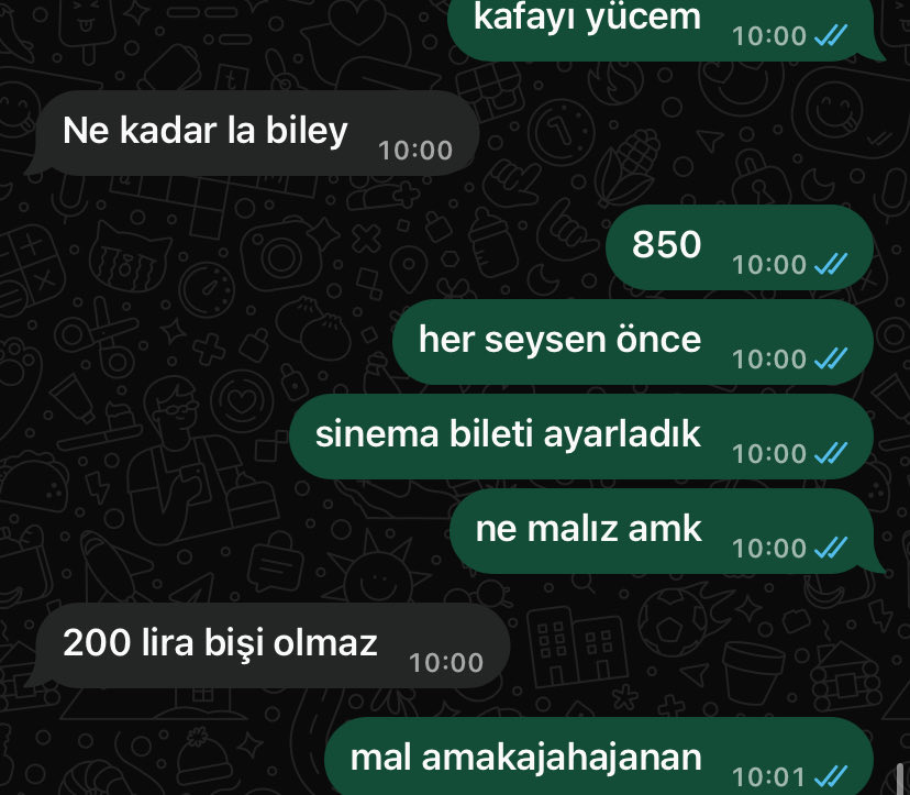 ballivanilyaa's tweet photo. manitayla buluscaz (uzak mesafe) otobüs bileti 850 lira ama her seyden önde sinema bileti ayarladık (neymis 200 liraymis) https://t.co/yaVPHPPmZv