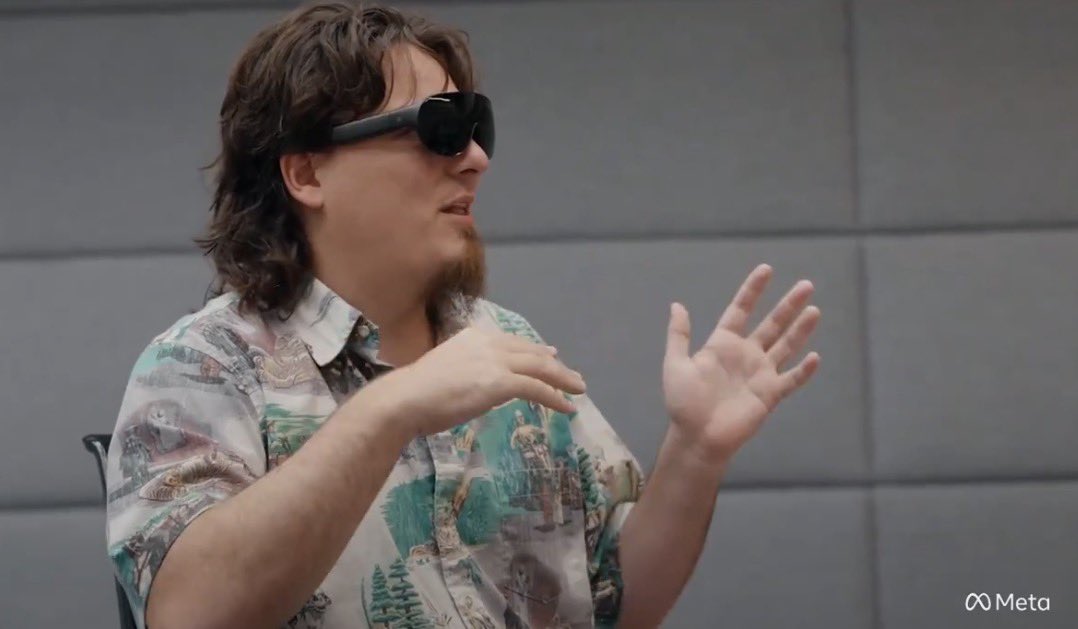 valoxno's tweet photo. Meta might have just made VR interesting again.

100g. 5K displays. Full VR in something that actually looks like glasses.

This feels much closer to where VR was always supposed to end up.

Would you wear these? 👀

(Just the fact that Palmer Luckey approved is enough to make me buy a pair)