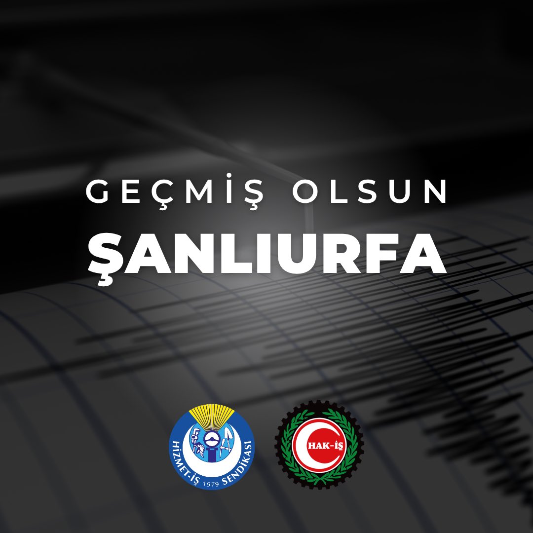 hizmetissendika's tweet photo. Şanlıurfa’da meydana gelen ve çevre illerde de hissedilen depremden etkilenen tüm vatandaşlarımıza geçmiş olsun dileklerimizi iletiyoruz.

Allah ülkemizi ve milletimizi her türlü afetten korusun. https://t.co/CwVu0bI4nN