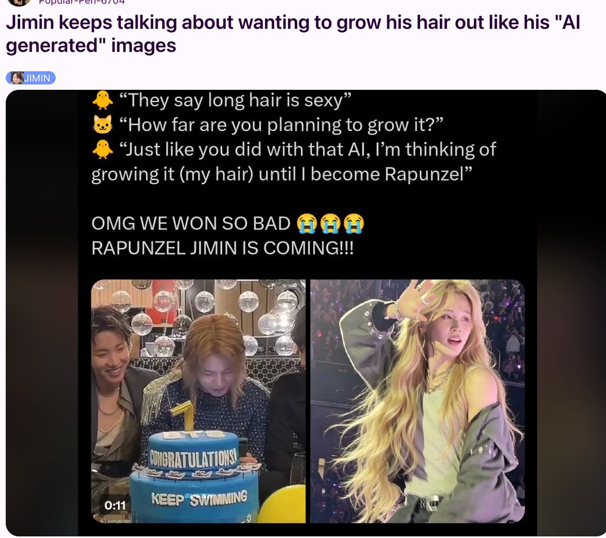 musicfan_joy's tweet photo. Jm is the cause of this madness with Brazilian ji/kookers. When Daeun exposed him as her BF, instead of apologizing  for pretending to be gay, he found a way to fuel  their fantasy that’s he’s this soft feminine man they want for their ff.  For this Jm starved himself to look fragile and insisted on long hair with extensions, and if you notice his hair is always styled to be feminine.  He doubles down on FS Even if  JK tries to avoid it.. IT WORKED!!!! Those s3xed starved psychos  seem to think Tae is the “home wrecker” the reason why JM cannot honeymoon w JK. Now they want to threaten  Tae’s life ?!!  🤬🤬🤬🤬🤬🤬
If you care abt your “soulmate”, JIMIN DO THE RIGHT THING LIKE YOU CLAIM YOU WANT TO and let the record straight.