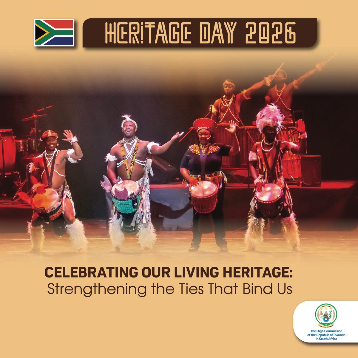 rwandainsa's tweet photo. The High Commission of Rwanda in South Africa 🇿🇦 extends its warm wishes to the people of South Africa on Heritage Day. 

Today, we celebrate the country’s rich cultural diversity and the traditions that continue to strengthen the bonds between communities and generations.

#HeritageDaySouthAfrica
#RwandainSA