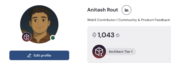 Anitash_Rout's tweet photo. A few days ago I got my ARC Architect Tier-1 role and i’m really grateful for the opportunity. 
I noticed, i still don’t seem to have full access. Can’t comment under some posts/videos and some features are still restricted

Is this normal or am i missing something? @arc https://t.co/CLhDdYG8Ie