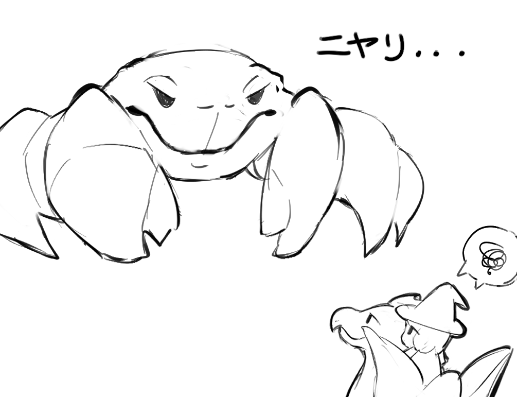 Maruchangmang's tweet photo. わろてるカニにしか見えなくて描いた https://t.co/ISTMQzG0J3