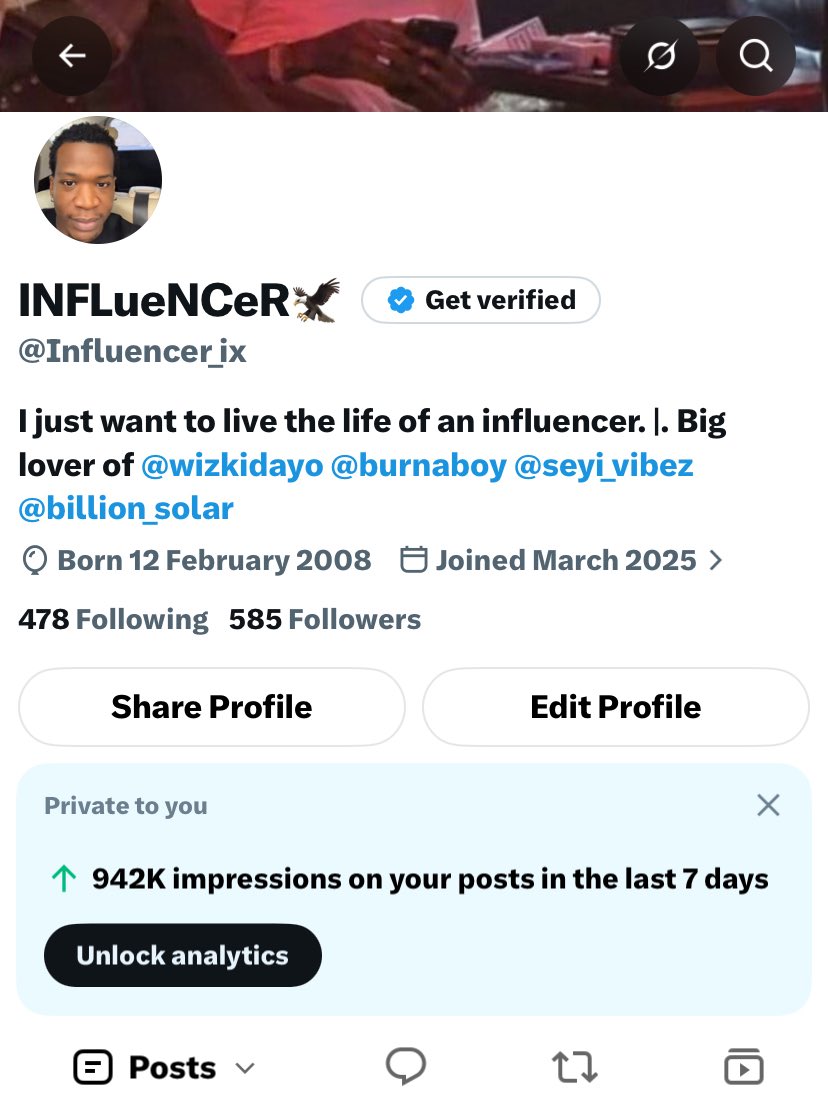 Influencer_ix's tweet photo. Road to 1k https://t.co/znj534UBVp