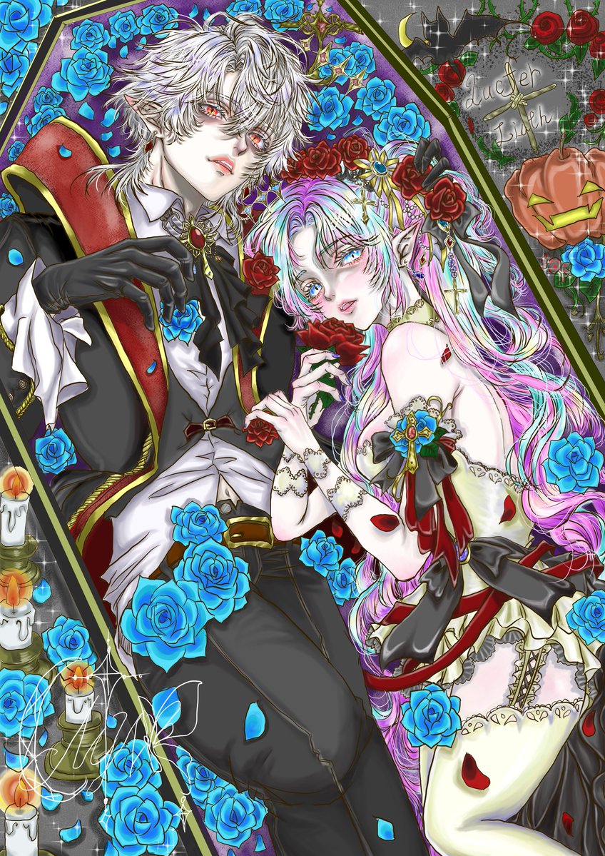 kuro666iukclv's tweet photo. ルシファー × リリス Halloween 🎃🖤
創作・イラスト好きな方、ぜひ仲良くしてください✨⬇別Ｖｅｒ．
#創作イラスト #絵描きさんと繋がりたい
#그림러_트친소 #그림러_X친소
#할로윈일러스트 #HalloweenArt https://t.co/JU3JAn6odl