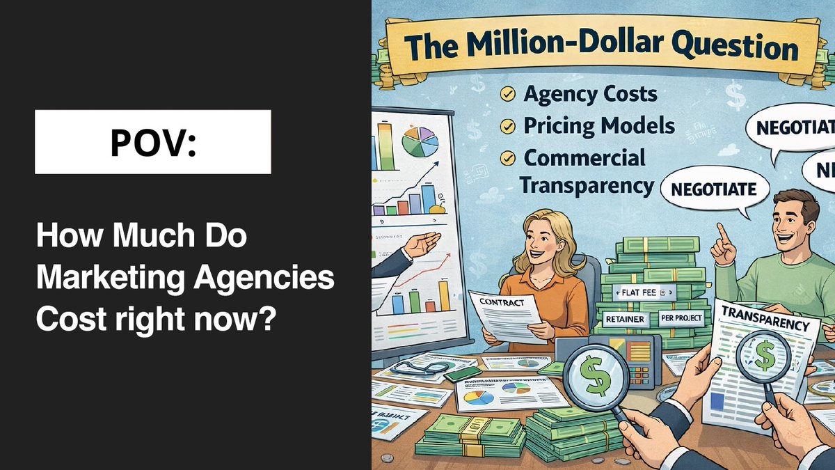 TrinityP3's tweet photo. Asking "how much does a marketing agency cost?" is complicated—because agency fees aren't a static price list, they are about negotiating volume, scope, and strategic value.
Read the post from TrinityP3: https://t.co/KEtD6rYP5r https://t.co/DpThnHgqm3