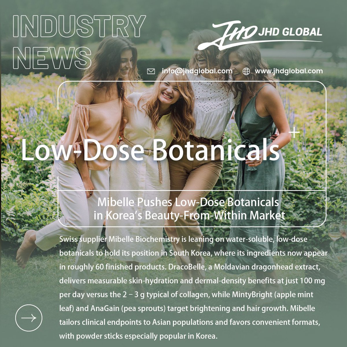 JhdGlobal's tweet photo. Mibelle Pushes Low-Dose Botanicals in Korea's Beauty-From-Within Market
Source: NutraIngredients - https://t.co/1pknbga4o1 https://t.co/0YRR33deJD