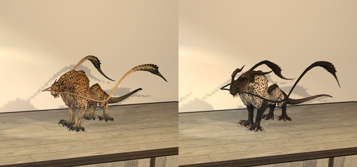 MilkeyAfternoon's tweet photo. 魔獣の見た目全５０種紹介
No.33～36
#FF14 #FFXIV #魔獣使い #魔獣 #魔獣見た目 #見た目の変更 https://t.co/KxR1NERu0G