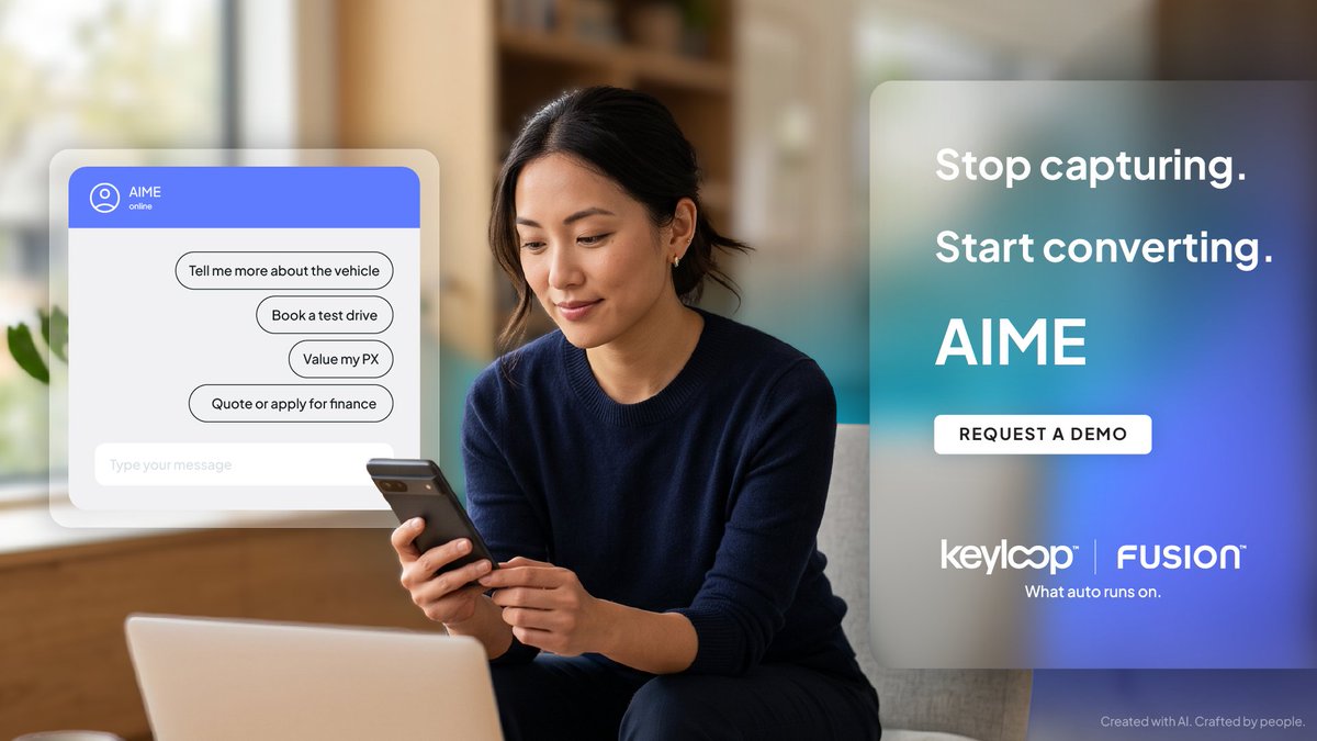 KeyloopAuto's tweet photo. The customer was ready at 9pm.

AIME was too.

Motortech data suggests 45% of retailer live chat conversations happen outside traditional working hours. AIME helps customers move forward when intent is highest, not the next morning.

Book a demo: https://t.co/tF2GWVYeWI

#AIME https://t.co/qQNvyLAIxp