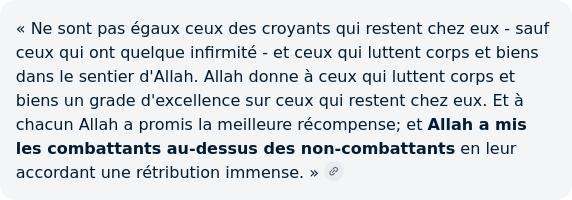 SylvesterTermin's tweet photo. @islamismefrance La religion de la vraie vérité qui n'est pas fausse.
Sourate An-nisa, verset 95. https://t.co/VG2TziR89p