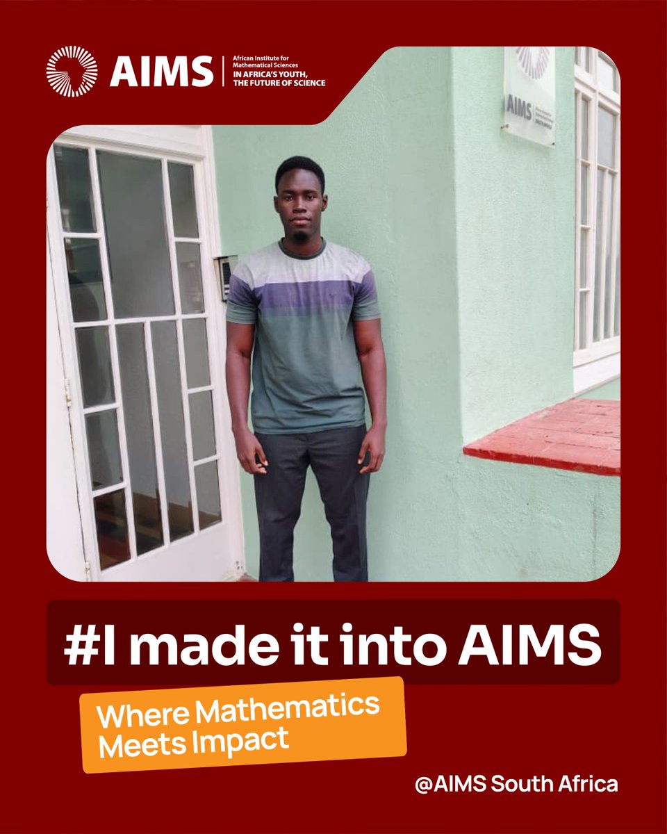 AIMSacza's tweet photo. Congratulations, Cheikh Doumbia! We’re delighted to welcome you to the 2026/27 AI for Science cohort.
Your @AIMSacza journey starts here.
@GoogleDeepMind #IMadeItIntoAIMS #AIforScience #WhereMathematicsMeetsImpact https://t.co/eLbSb2m1xD