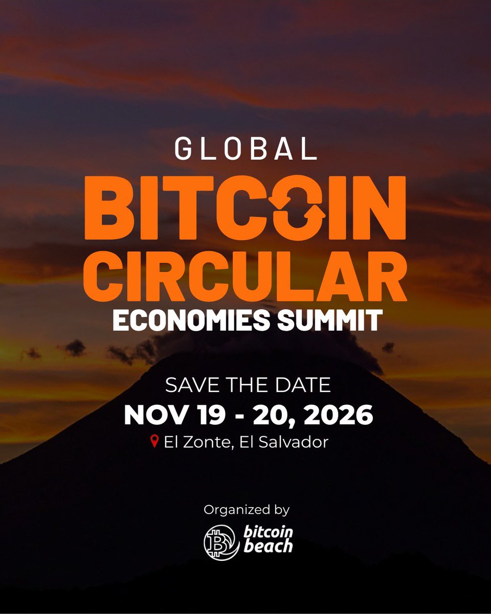 SenaKAmi's tweet photo. The Global Bitcoin Circular Economies Summit is happening November 19–20 in #ElZonte, #ElSalvador. 🇸🇻

If you’ve ever wanted to understand what a #BitcoinCircularEconomy can actually look like on the ground, this is the place to be.

Who’s coming? 👀🇸🇻

#BitcoinBeach #FBCEglobal https://t.co/LW4fNIbVHB