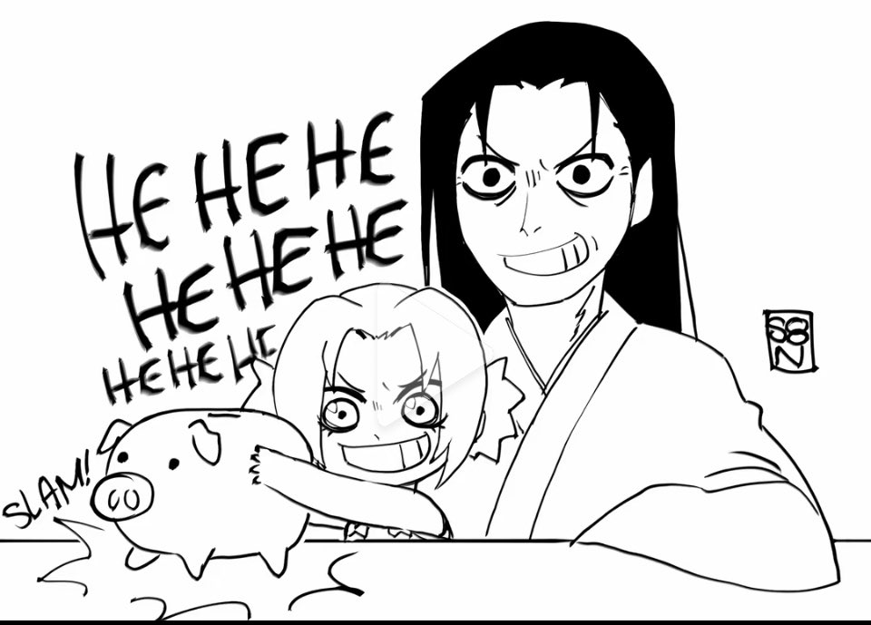 Lockedindafi's tweet photo. And that’s were Tsunade got the habit!!😂 https://t.co/rYc4iogyDP
