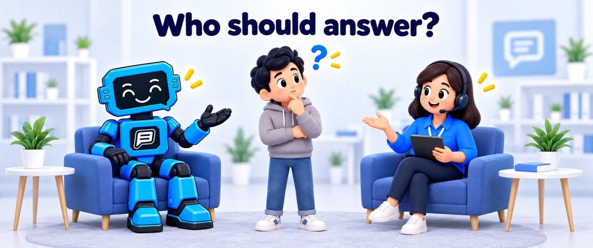 freecommentsio's tweet photo. AI chatbot vs live chat: Which should you use?

They each have their uses, let's take a look...

https://t.co/MU60mxsAs2

#chatbot #livechat #engagement https://t.co/nh1KlNvGcd