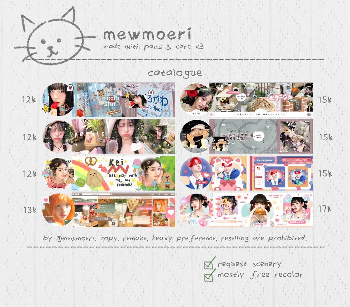 mewmoeri's tweet photo. one repost = one happy kitty! 😻

meow! 🐾 hooman looking for cute layout made by request? paw-se right now 😼🩷 got lil layouts waiting for ur purr-chase~ come take a peek, sniff around, and bring one (or more) home! 🎣🐈 #bealanja https://t.co/qtwPczuBrb