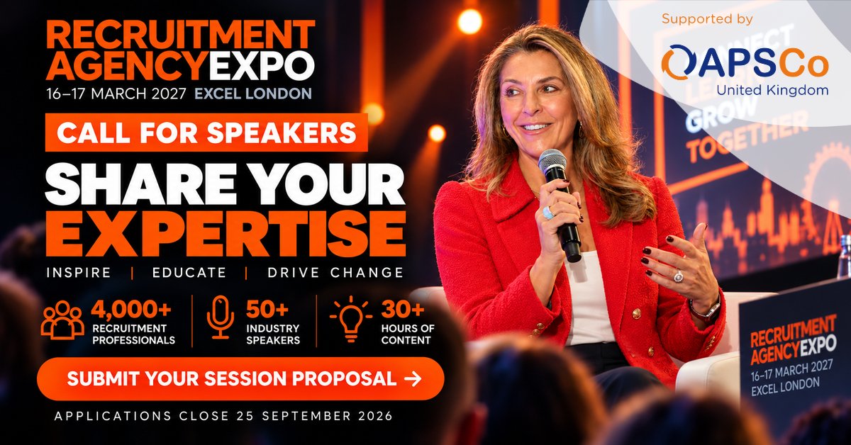 APSCo_org's tweet photo. Could you be one of the voices shaping the 2027 London @recexpo?

If you are a #recruitment business owner, director, leader, or sector specialist with real experience, practical insight and fresh thinking, they'd love to hear from you. 

Apply here 👉 https://t.co/ugOkIDmJgg https://t.co/jAxKqN5CeS