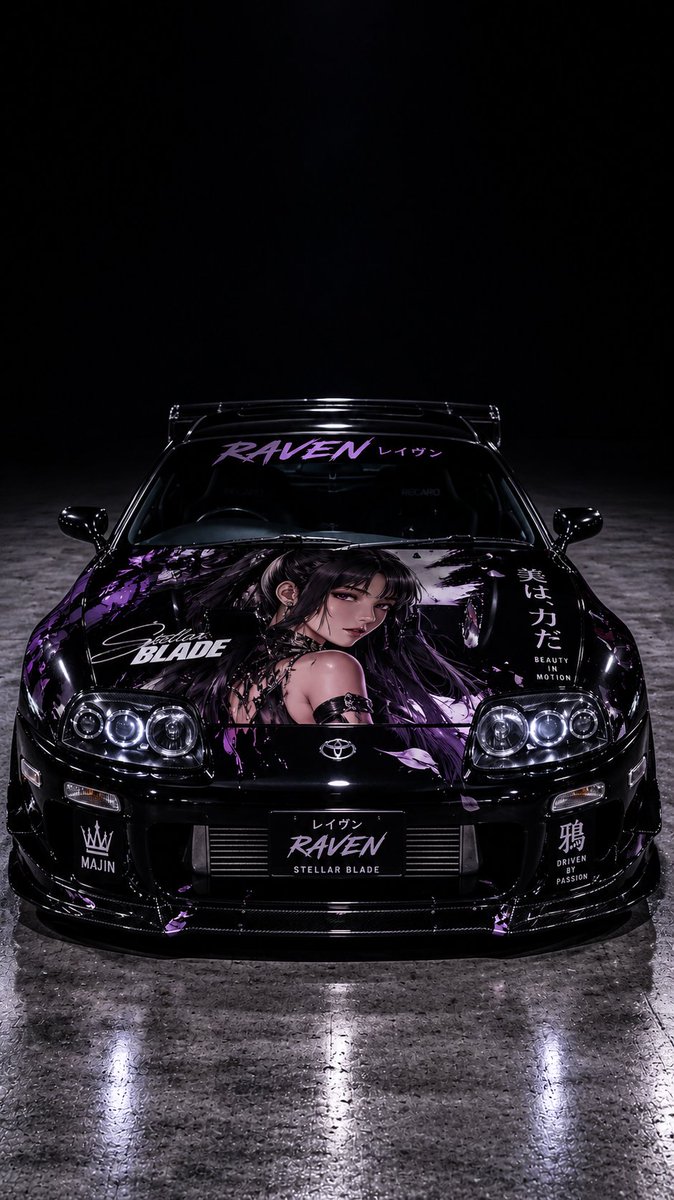 Majinladydragon's tweet photo. Raven × Supra 🖤💜🏎️
A perfect fusion of speed, darkness and Raven’s beauty. 🔥
 
#StellarBlade #Raven #StellarBladeRaven #Supra #ToyotaSupra #SupraMK4 #MK4Supra #JDM #JDMStyle #JapaneseCars #CarPhotography #VirtualPhotography #GamingPhotography #GameArt #AnimeCar #RavenSupra #BeautyInMotion #MajinLadydragonne