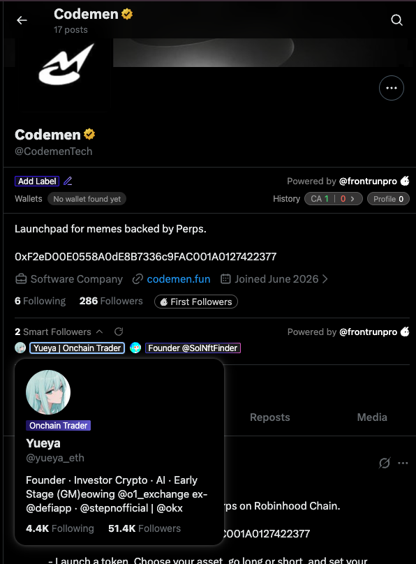 daddyAxen's tweet photo. @CodemenTech 
don´t fade the million $ runner, huge accounts subscribed! 
$codemen 
0xf2ed00e0558a0de8b7336c9fac001a0127422377 https://t.co/Zjn7MVboIi