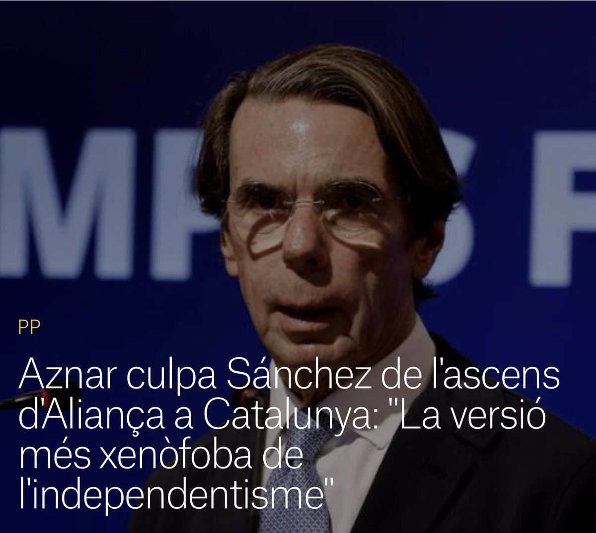 RosaMSoberana's tweet photo. Llegeixo la premsa d’aquest matí. Aznar i Puigdemont preocupats per l’ascens d’Aliança Catalana. Ho estem fent bé. 💙💪 #SalvemCatalunya https://t.co/qfXCJRbDCg
