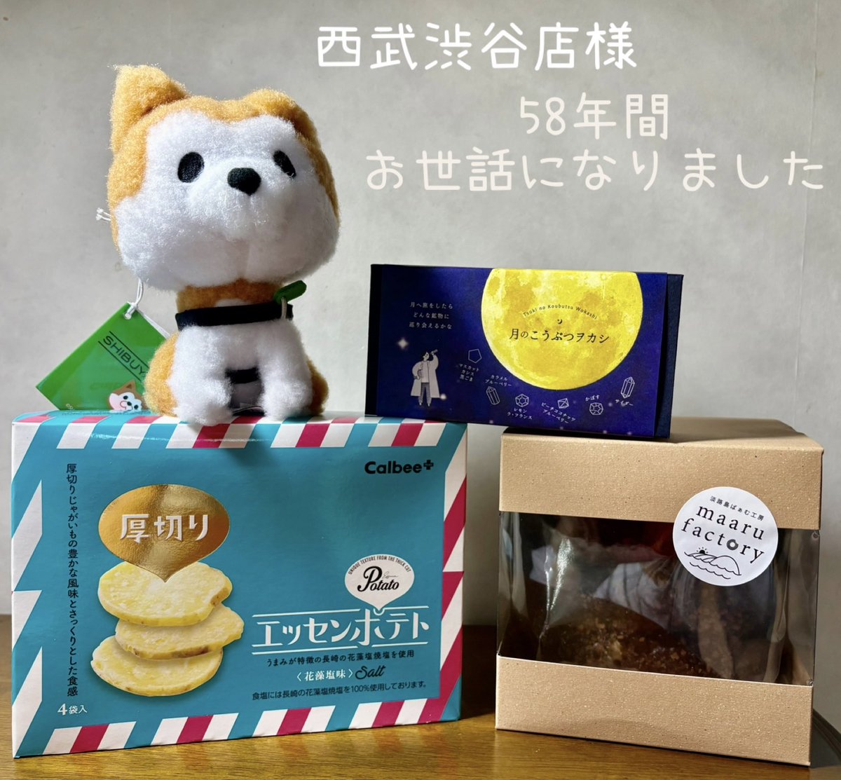 9191mugi's tweet photo. 西武渋谷店 様

@Art_meets_Life 

西武渋谷店 × 東急百貨店 
コラボ CPにて

西武渋谷店セット🎁

🤍淡路島ばぁむ
🤍Calbeeエッセンポテト
🤍月のこうぶつヲカシ
🤍SHIBUYA  HACHI  ぬいぐるみ

讃え合う素敵なコラボに
当選いただき
誠にありがとうございます💐

贈り物に嬉しいお品ばかりです︎♡ https://t.co/Nc8ZXKRTwA